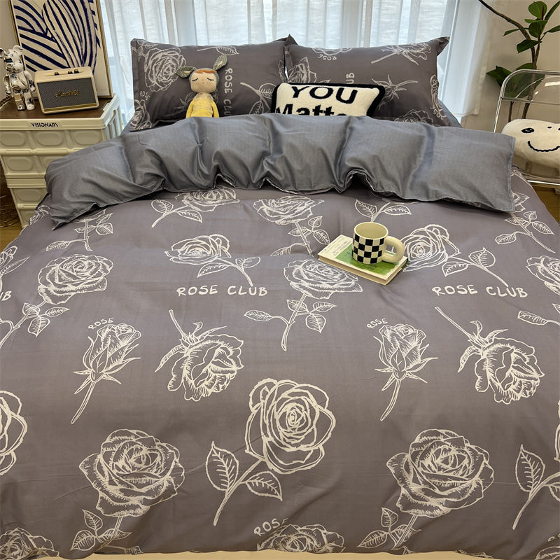 Ins Style Bedding Set for Boys Girls Single Queen Size Bed Linen Duvet Cover Pillowcase No Fillings Floral Home Textile
