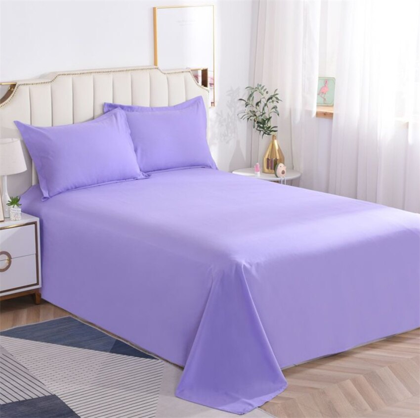 1pc Cotton Flat Sheet 19Solid Color Luxury Bed Sheets Soft Comfortable Bedsheet Single Queen King Size Bed Linens High Quality