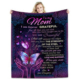 Mother's Day Gifts for Mom, Throw Blanket to My Mom from Daughter Son, Birthday Gifts for Mom,, Soft Bed Flannel Mother Blanket