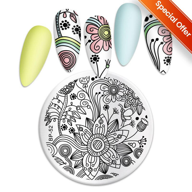 Qfdian Valentine Day Nail Stamping Plates Heart Love Animal Artist Stamping Template Nail Design Stencil Tools Manicure