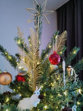 Qfdian  Christmas ornaments decoration flower grass hollow discharge class simulation fake flower leaf