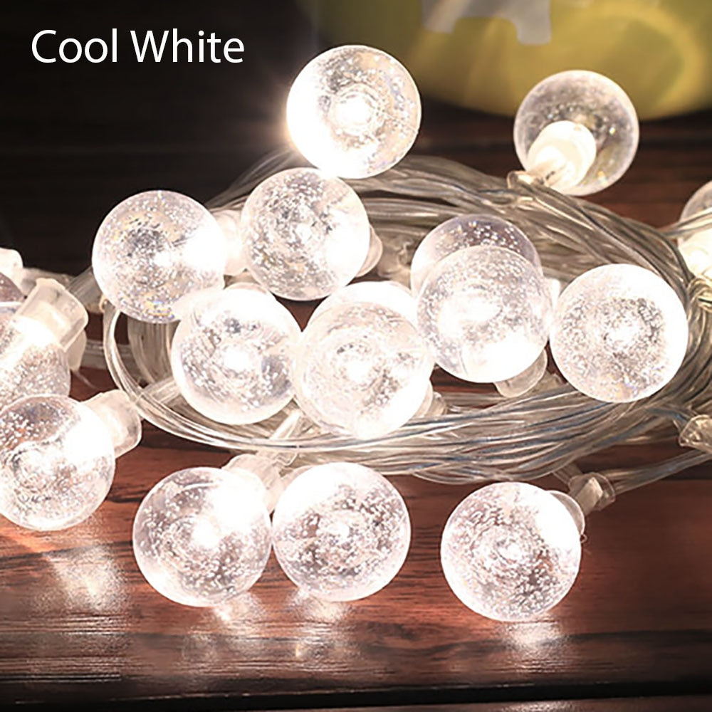 Qfdian Party decoration hot sale new LED String Lights Fairy Bubble Ball Lamp Holiday Lighting Garland Battery USB Indoor For Christmas Wedding Decoration