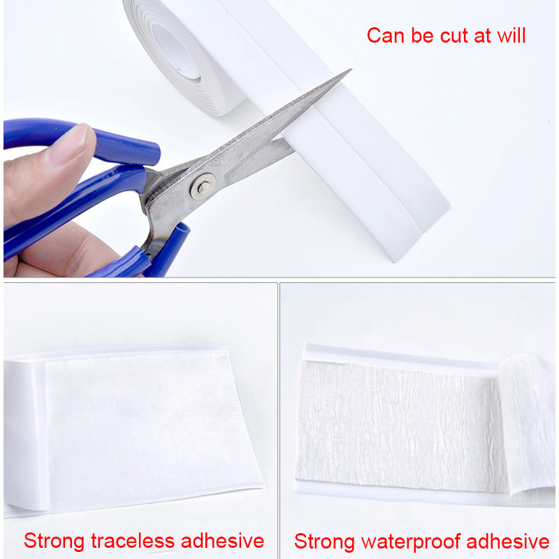 Qfdian Cozy apartment aesthetic PVC Self Adhesive Tape Sealing Tape Shower Bathroom Kitchen Mold Proof Anti-moisture Waterproof Tape Caulk Strip Adhesive Sealer