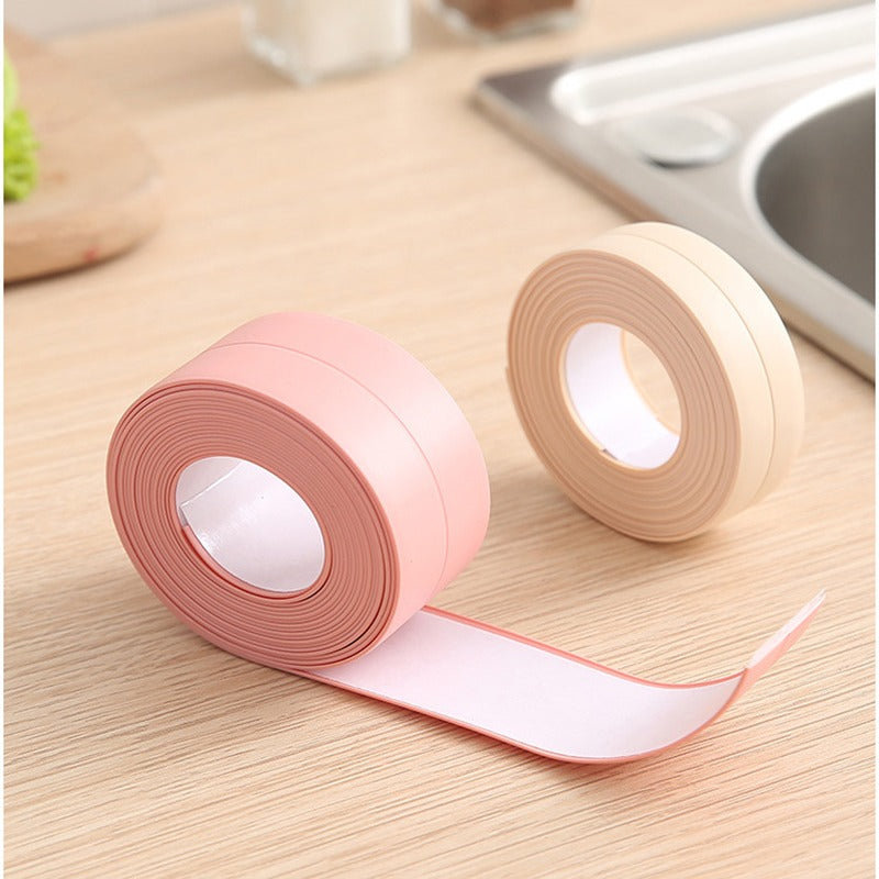 Qfdian Cozy apartment aesthetic PVC Self Adhesive Tape Sealing Tape Shower Bathroom Kitchen Mold Proof Anti-moisture Waterproof Tape Caulk Strip Adhesive Sealer