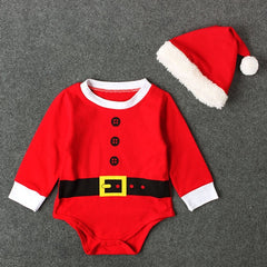 qfdian Good Quality Newborn  Clothes 4PCS Santa Claus Cosplay Costume Toddler Clothing Suit for Boys Girls Climbing Suit Christmas Suit