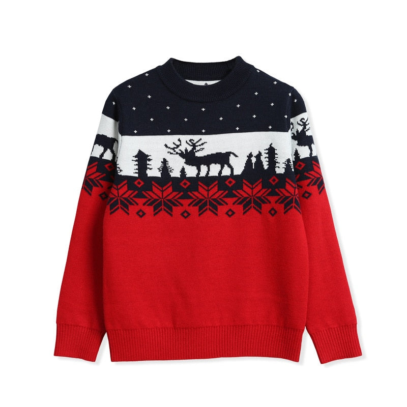 Qfdian Christmas decor ideas Baby Clothes Autumn Long Sleeve Cartoon Sweater Kids Boys Double Thickening Pullover Sweater Girl Knitted Sweater Christmas Tops
