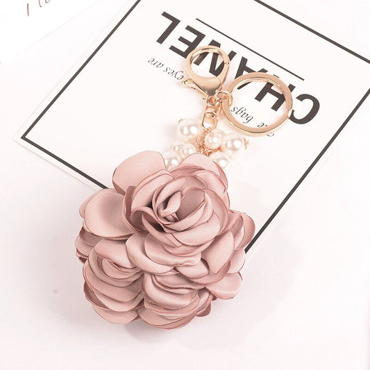 Qfdian Fashion Flower Keychains Women Handbag Charm Pendant Lady Couple Bag Ornaments Creative Key Chain Ring Car Keyrings