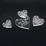 Qfdian Party decoration 100x Personalized Laser Engraved Love Hearts Centerpieces Gold / Silver Mirror / Wood Tags Wedding Party Table Decoration Favors