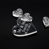 Qfdian Party decoration 100x Personalized Laser Engraved Love Hearts Centerpieces Gold / Silver Mirror / Wood Tags Wedding Party Table Decoration Favors