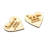 Qfdian Party decoration 100x Personalized Laser Engraved Love Hearts Centerpieces Gold / Silver Mirror / Wood Tags Wedding Party Table Decoration Favors