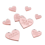 Qfdian Party decoration 100x Personalized Laser Engraved Love Hearts Centerpieces Gold / Silver Mirror / Wood Tags Wedding Party Table Decoration Favors