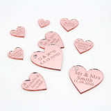 Qfdian Party decoration 100x Personalized Laser Engraved Love Hearts Centerpieces Gold / Silver Mirror / Wood Tags Wedding Party Table Decoration Favors
