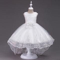 Qfdian Christmas decor ideas New High quality baby lace princess dress for girl elegant birthday party dress girl dress Baby girl's christmas clothes 2-12yrs