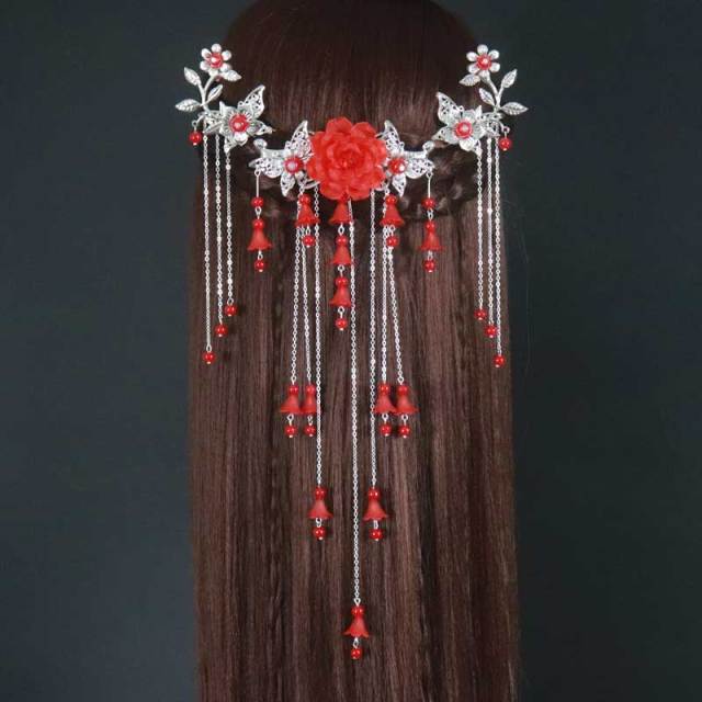 Qfdian wedding?decorations hot sale new Costume headdress hairpin of restoring hair clasp ancient classical decoration step shake tassel hanfu cos hair accessories