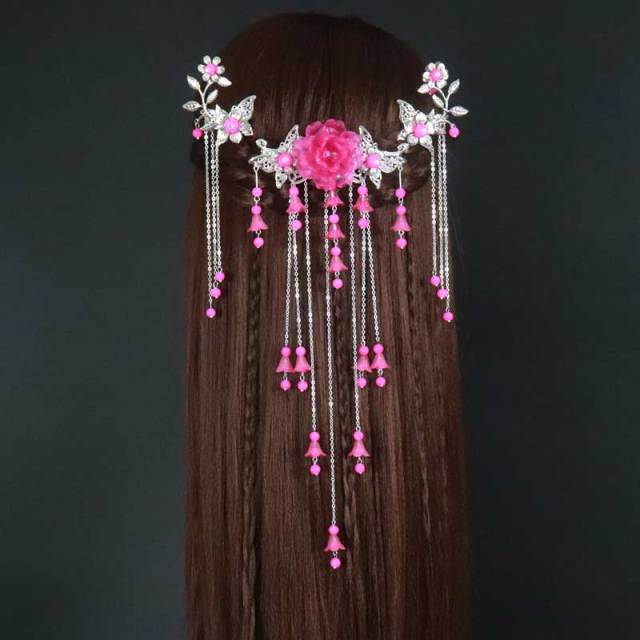 Qfdian wedding?decorations hot sale new Costume headdress hairpin of restoring hair clasp ancient classical decoration step shake tassel hanfu cos hair accessories