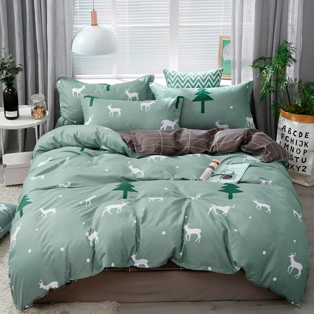 Qfdian Cozy apartment aesthetic Solstice Home Textile Cyan Cute Cat Kitty Duvet Cover Pillow Case Bed Sheet Boy Kid Teen Girl Bedding Covers Set King Queen Twin