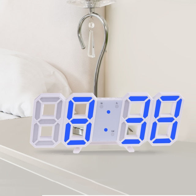 Qfdian Living room remodel Anpro 3D Large LED Digital Wall Clock Date Time Celsius Nightlight Display Table Desktop Clocks Alarm Clock From Living Room