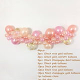 Qfdian Party decoration hot sale new Rose Gold Balloon Arch Garland Kit Clear Premium Latex Balloons Wedding Bridal Baby Shower Birthday Bachelorett Party Decor