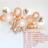 Qfdian Party decoration hot sale new Rose Gold Balloon Arch Garland Kit Clear Premium Latex Balloons Wedding Bridal Baby Shower Birthday Bachelorett Party Decor