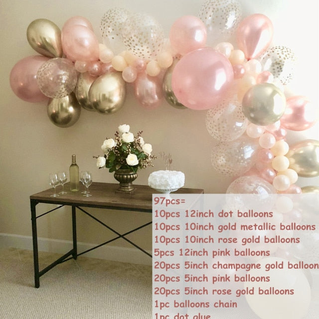 Qfdian Party decoration hot sale new Rose Gold Balloon Arch Garland Kit Clear Premium Latex Balloons Wedding Bridal Baby Shower Birthday Bachelorett Party Decor