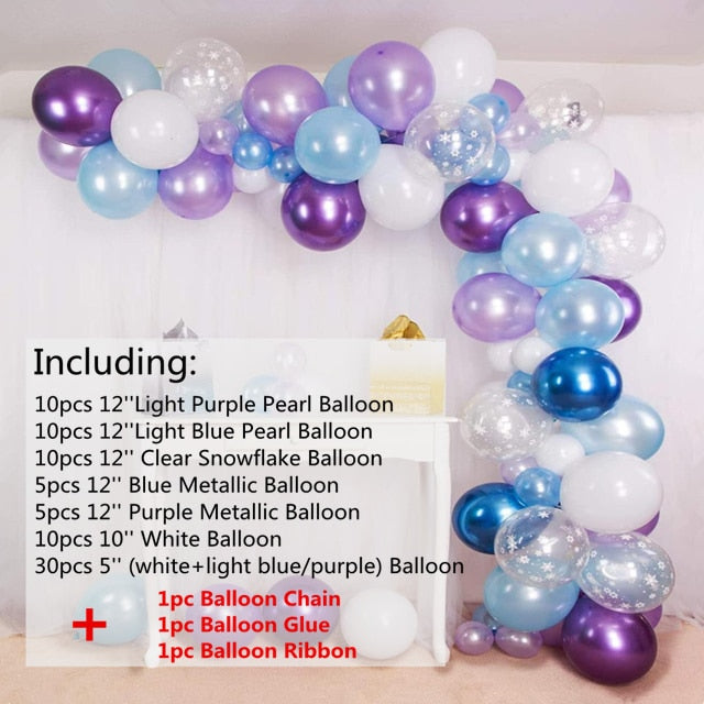 Qfdian Elsa Anna Princess Balloon Garland Arch Kit Birthday Party Ice Snow Queen Latex Balloons Chain Baby Shower Decoration Globos