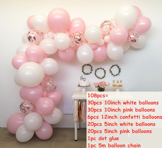 Qfdian Party decoration hot sale new Rose Gold Balloon Arch Garland Kit Clear Premium Latex Balloons Wedding Bridal Baby Shower Birthday Bachelorett Party Decor