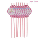 QFDIAN Unicorn Birthday Party Decors Disposable Tableware Kit Unicorn Balloons Unicornio Decoration Baby Shower Girl 1 2 Birthday Party