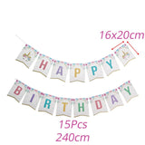 QFDIAN Unicorn Birthday Party Decors Disposable Tableware Kit Unicorn Balloons Unicornio Decoration Baby Shower Girl 1 2 Birthday Party
