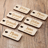 Qfdian wedding decorations hot sale new Custom  Wedding Place Name Sign decoration Personalized wood Names Place name settings Guest Gift name tags Wedding table Decor