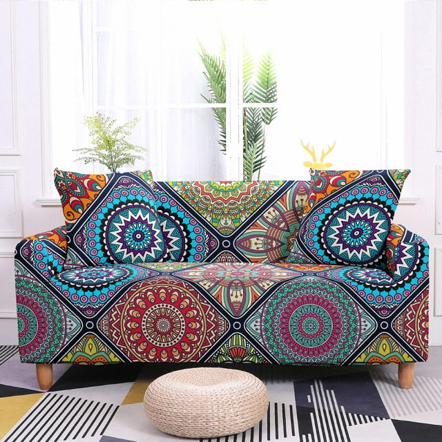 Qfdian dorm decoration ideas New Sofa Decor Elastic Sofa Cover For Living Room Stretch Non-slip Couch Cover Santa Claus Sofa Slipcover Chair Protector