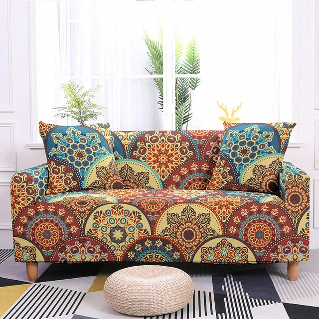 Qfdian dorm decoration ideas New Sofa Decor Elastic Sofa Cover For Living Room Stretch Non-slip Couch Cover Santa Claus Sofa Slipcover Chair Protector