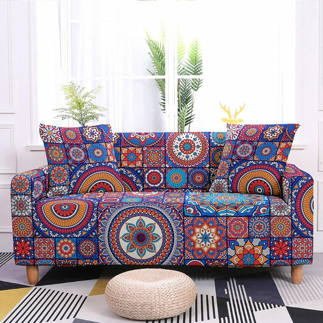 Qfdian dorm decoration ideas New Sofa Decor Elastic Sofa Cover For Living Room Stretch Non-slip Couch Cover Santa Claus Sofa Slipcover Chair Protector