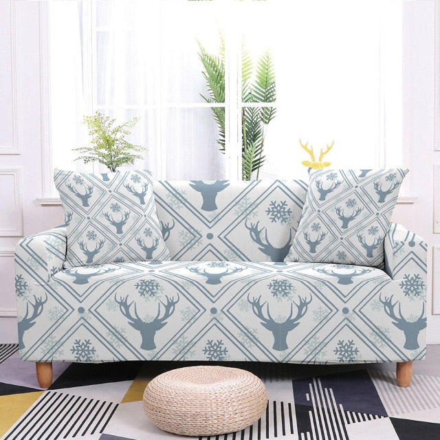 Qfdian dorm decoration ideas New Sofa Decor Elastic Sofa Cover For Living Room Stretch Non-slip Couch Cover Santa Claus Sofa Slipcover Chair Protector