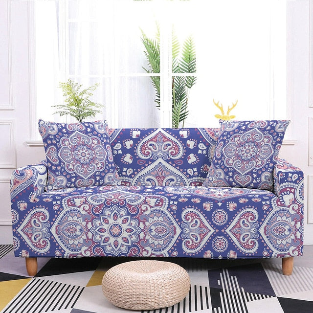 Qfdian dorm decoration ideas New Sofa Decor Elastic Sofa Cover For Living Room Stretch Non-slip Couch Cover Santa Claus Sofa Slipcover Chair Protector