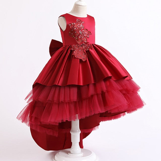 Qfdian Christmas decor ideas New High quality baby lace princess dress for girl elegant birthday party dress girl dress Baby girl's christmas clothes 2-12yrs