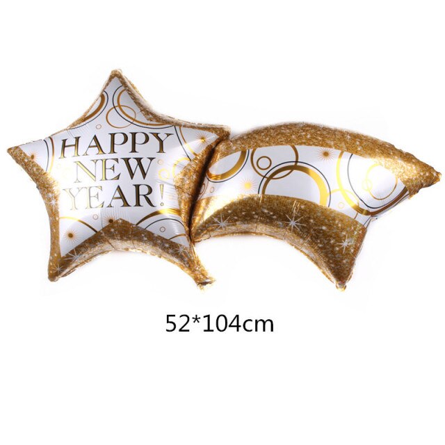 Qfdian Happy New Year Banner Decoration Glasses Photo Props New Year's Eve Decorations Supplies XW11