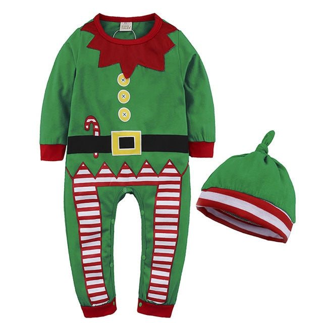 qfdian Good Quality Newborn  Clothes 4PCS Santa Claus Cosplay Costume Toddler Clothing Suit for Boys Girls Climbing Suit Christmas Suit