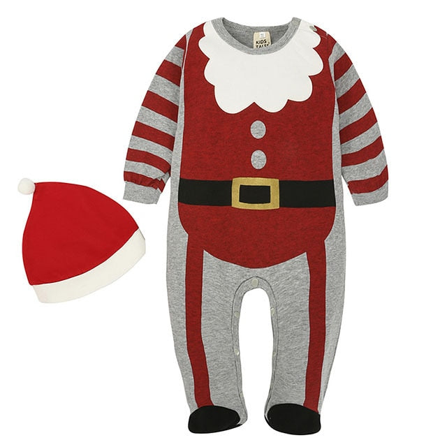 qfdian Good Quality Newborn  Clothes 4PCS Santa Claus Cosplay Costume Toddler Clothing Suit for Boys Girls Climbing Suit Christmas Suit