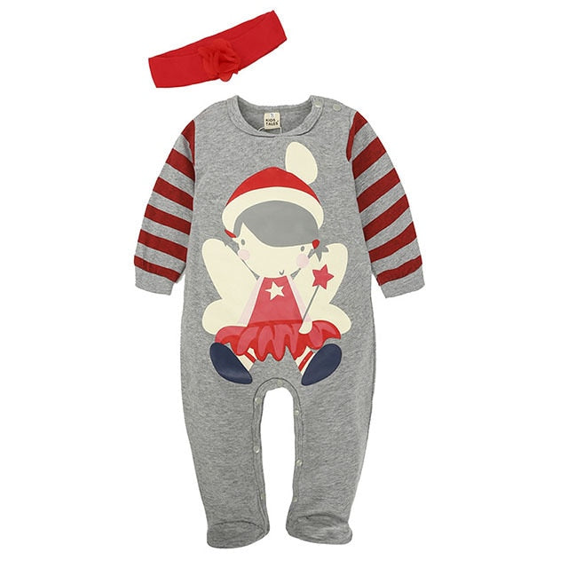 qfdian Good Quality Newborn  Clothes 4PCS Santa Claus Cosplay Costume Toddler Clothing Suit for Boys Girls Climbing Suit Christmas Suit