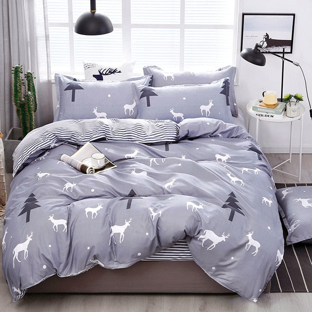 Qfdian Cozy apartment aesthetic Solstice Home Textile Cyan Cute Cat Kitty Duvet Cover Pillow Case Bed Sheet Boy Kid Teen Girl Bedding Covers Set King Queen Twin