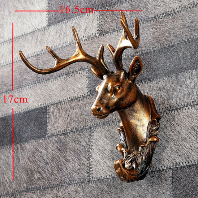 Home Decoration Accessories,3D Deer Head,Statue,Sculpture,Wall Decor,Animal Figurine Miniature,Modern,Living Room,Decorative Art