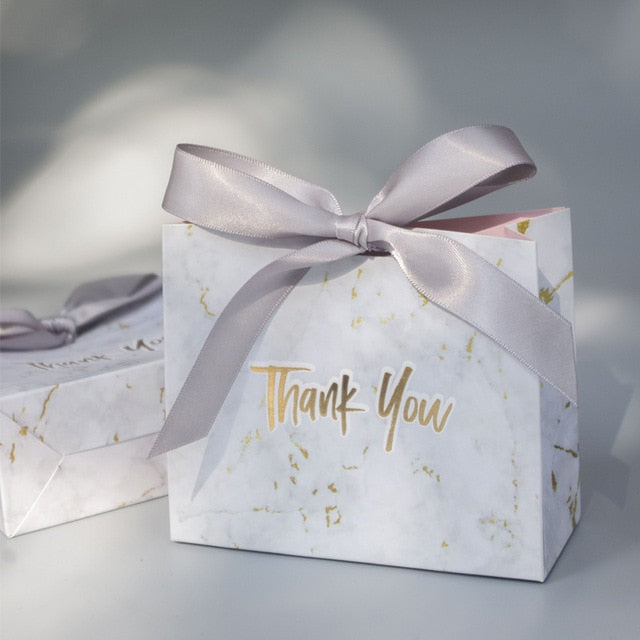 Qfdian Party gifts hot sale new New Creative Mini Grey Marble Gift Bag Box for Party Baby Shower Paper Chocolate Boxes Package/Wedding Favours candy Boxes