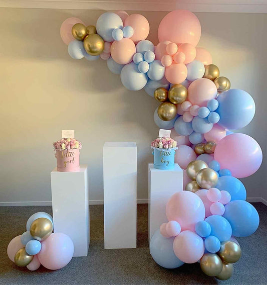 Qfdian Pink Blue Arch Garland Balloon Kit Star Moon Foil Balloons Wedding Birthday Baby Shower Party Decor Supplies Air Balls Globos