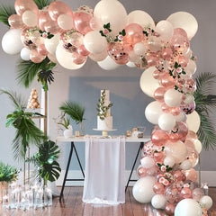 Qfdian Party decoration hot sale new Rose Gold Balloon Arch Garland Kit Clear Premium Latex Balloons Wedding Bridal Baby Shower Birthday Bachelorett Party Decor