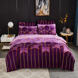 Qfdian Cozy apartment aesthetic Nordic Geometric Plaid Gilt Duvet Cover Set 240x220 King Size Bedding Sets Pillowcase Double Queen Quilt Covers (No Bed Sheet)