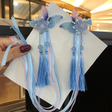 Qfdian gifts for?women hot sale new Hanfu Butterfly Ribbon Tassel Hair Clip Hairpins Children Girl Hair Pins Women Cosplay Cartoon Exhibition Pin Hair Accessories