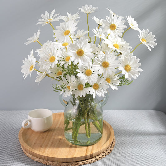 Qfdian valentines day gifts 52cm white Daisy Non-woven Fabrics Flower Bouquet Artificial Flowers high quality valentines home decoration accessories wedding