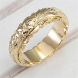 Qfdian gifts for women hot sale new Vintage Gold Wedding Rings for Women Creative Rose Flower Promise Women's Rings Simple Metal Female Engagement Jewelry Gifts