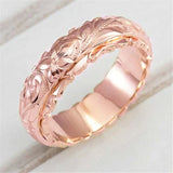 Qfdian gifts for women hot sale new Vintage Gold Wedding Rings for Women Creative Rose Flower Promise Women's Rings Simple Metal Female Engagement Jewelry Gifts