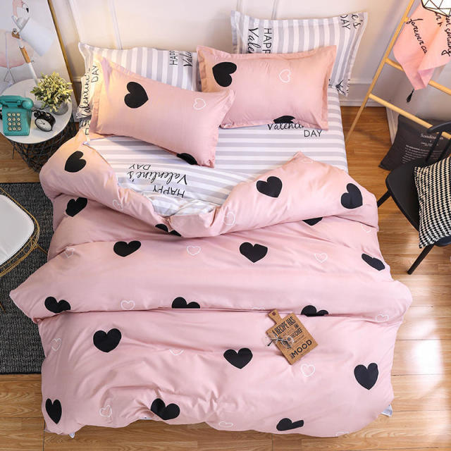 Qfdian Cozy apartment aesthetic Solstice Home Textile Cyan Cute Cat Kitty Duvet Cover Pillow Case Bed Sheet Boy Kid Teen Girl Bedding Covers Set King Queen Twin